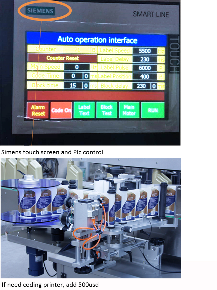 Verð með sjálfvirkum merkimiða vél með tvöföldum söltum flöskum